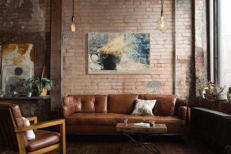 Paul Sinus Wandbild 120x80cm Kaffee Tasse Morgenstimmung Kunst LeinWandbild 120x80cm Stillleben Wanddekoration