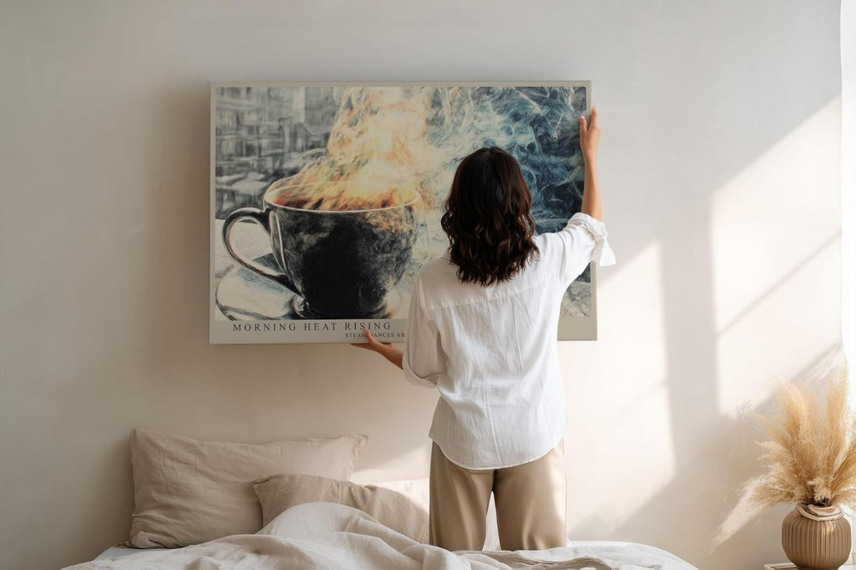 Paul Sinus Wandbild 120x80cm Kaffee Tasse Morgenstimmung Kunst LeinWandbild 120x80cm Stillleben Wanddekoration
