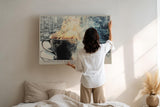 Paul Sinus Wandbild 120x80cm Kaffee Tasse Morgenstimmung Kunst LeinWandbild 120x80cm Stillleben Wanddekoration