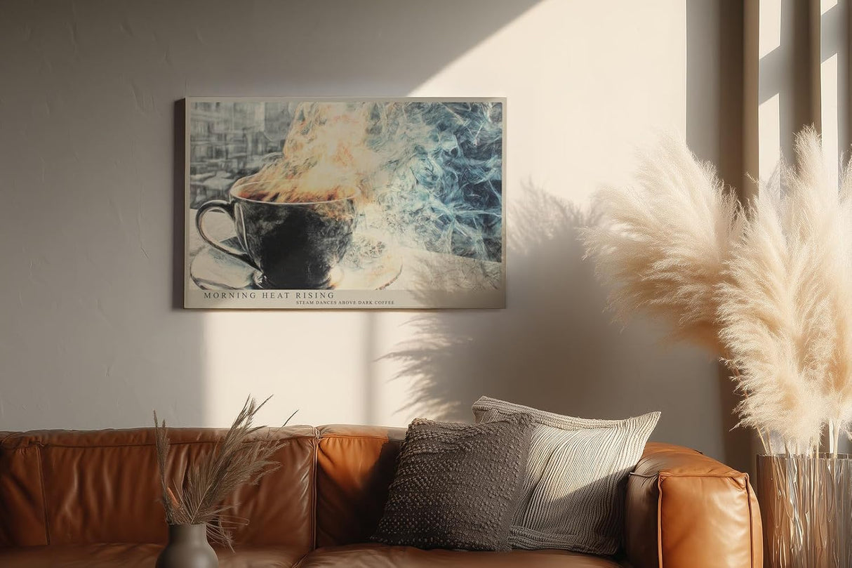 Paul Sinus Wandbild 120x80cm Kaffee Tasse Morgenstimmung Kunst LeinWandbild 120x80cm Stillleben Wanddekoration