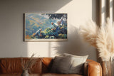 Paul Sinus Wandbild 120x80cm Kaffeeernte in den Bergen Atmosphaerische Landschaftskunst in Gruen und Blau