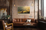 Paul Sinus Wandbild 120x80cm Kaffeeernte Landschaft Szene Moderne Natur Kunst in Warmen Farben für Wohnzimmer Büro und Atelier
