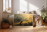 Paul Sinus Wandbild 120x80cm Kaffeeernte Landschaft Szene Moderne Natur Kunst in Warmen Farben für Wohnzimmer Büro und Atelier