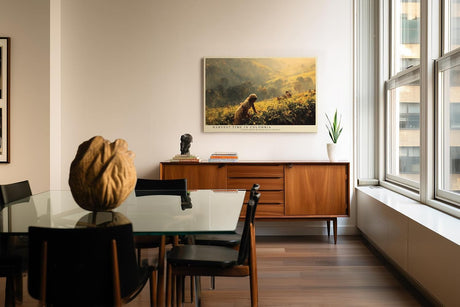 Paul Sinus Wandbild 120x80cm Kaffeeernte Landschaft Szene Moderne Natur Kunst in Warmen Farben für Wohnzimmer Büro und Atelier