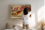 Paul Sinus Wandbild 120x80cm Kängurus in Australien Landschaft Illustration Outback Naturkunst für Wohnzimmer Büro Flur