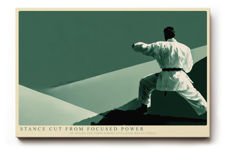 Paul Sinus Wandbild 120x80cm Karateka in Kampfhaltung moderne Kampfkunst Illustration