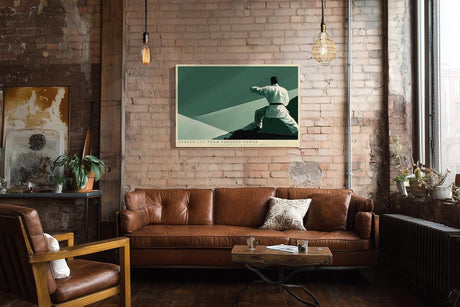 Paul Sinus Wandbild 120x80cm Karateka in Kampfhaltung moderne Kampfkunst Illustration
