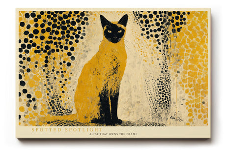 Paul Sinus Wandbild 120x80cm Katze moderne Kunst gelb schwarz grafische Tierillustration stilvolle Wanddekoration fuer Wohnzimmer Büro