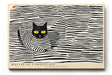 Paul Sinus Wandbild 120x80cm Katze Muster Illustration moderne Tierkunst schwarz weiss grafisches Design Kunstdruck stilvolle Wanddekoration fuer Wohnzimmer Kinderzimmer