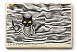 Paul Sinus Wandbild 120x80cm Katze Muster Illustration moderne Tierkunst schwarz weiss grafisches Design Kunstdruck stilvolle Wanddekoration fuer Wohnzimmer Kinderzimmer