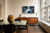 Paul Sinus Wandbild 120x80cm Katzen Augen Kunst LeinWandbild 120x80cm Mystisches Tierportrait Blau Wanddekoration