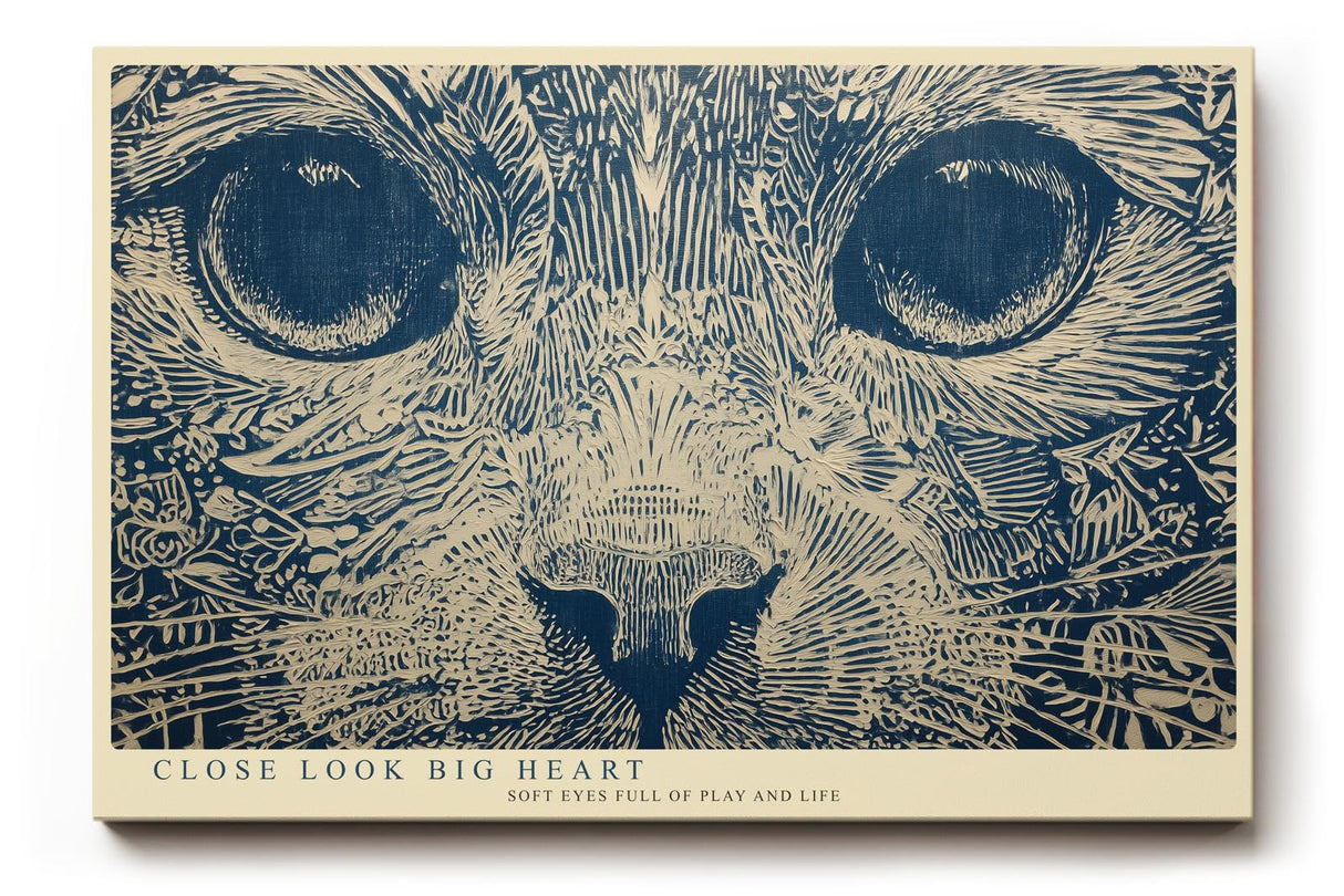 Paul Sinus Wandbild 120x80cm Katzenporträt in Linienkunst – Detailreiche Tierillustration mit grafischer Struktur