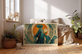 Paul Sinus Wandbild 120x80cm Keeper of the Silent Orb mystische Frauenfigur mit goldener Sonne Jugendstil Kunst Poster für Wohnzimmer Schlafzimmer