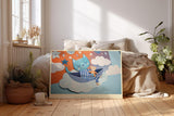 Paul Sinus Wandbild 120x80cm Kinderzimmer Katze Illustration bunt traumhafte Tierkunst niedliche Kinderkunst grosses Kunstbild Wanddekoration fuer Kinderzimmer Babyzimmer