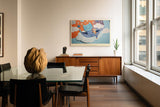 Paul Sinus Wandbild 120x80cm Kinderzimmer Katze Illustration bunt traumhafte Tierkunst niedliche Kinderkunst grosses Kunstbild Wanddekoration fuer Kinderzimmer Babyzimmer
