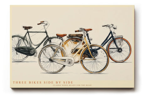Paul Sinus Wandbild 120x80cm klassische Fahrraeder Illustration Vintage Stil moderne Kunst Kunstdruck stilvolle Wanddekoration fuer Wohnzimmer Flur Büro Fahrradliebhaber
