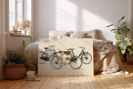 Paul Sinus Wandbild 120x80cm klassische Fahrraeder Illustration Vintage Stil moderne Kunst Kunstdruck stilvolle Wanddekoration fuer Wohnzimmer Flur Büro Fahrradliebhaber