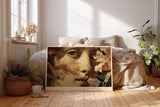 Paul Sinus Wandbild 120x80cm klassische Frauenportrait Kunst Blumen Renaissance Stil Kunstdruck grosses Wandbild 120x80cm elegante Wanddekoration fuer Wohnzimmer Büro