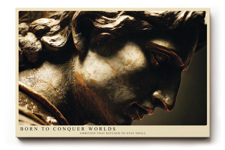 Paul Sinus Wandbild 120x80cm klassische Skulptur Portrait antike Statue Kunst gold braun Renaissance Stil grosses Kunstbild elegante Wanddekoration fuer Wohnzimmer Büro Bibliothek