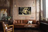 Paul Sinus Wandbild 120x80cm Klassische Statue Moderne Grafik Kunst Skulptur Stil in Schwarz Gold für Wohnzimmer Büro Flur