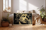 Paul Sinus Wandbild 120x80cm Klassische Statue Moderne Grafik Kunst Skulptur Stil in Schwarz Gold für Wohnzimmer Büro Flur