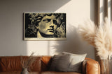 Paul Sinus Wandbild 120x80cm Klassische Statue Moderne Grafik Kunst Skulptur Stil in Schwarz Gold für Wohnzimmer Büro Flur