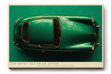 Paul Sinus Wandbild 120x80cm Klassischer Gruener Sportwagen von oben stilvolle Automobil Kunst fuer moderne Wohnräume