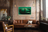Paul Sinus Wandbild 120x80cm Klassischer Gruener Sportwagen von oben stilvolle Automobil Kunst fuer moderne Wohnräume