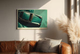 Paul Sinus Wandbild 120x80cm Klassischer Oldtimer in Türkis Vintage Auto Kunst Retro Design für Wohnzimmer Büro Garage