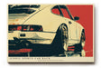 Paul Sinus Wandbild 120x80cm klassischer Sportwagen Heckansicht Retro Auto Kunst moderne Illustration Kunstdruck stilvolle Wanddekoration fuer Wohnzimmer Büro Garage