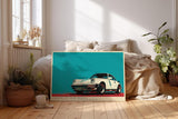 Paul Sinus Wandbild 120x80cm klassischer Sportwagen Illustration retro Auto Kunst modernes Fahrzeug Poster stilvolle Wanddekoration für Wohnzimmer Büro Garage