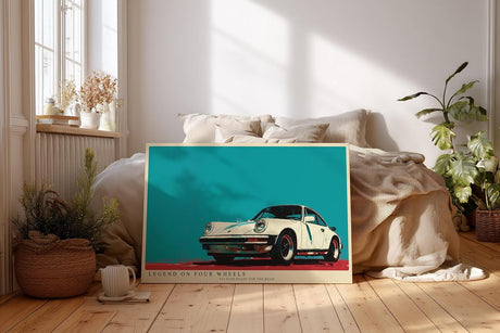 Paul Sinus Wandbild 120x80cm klassischer Sportwagen Illustration retro Auto Kunst modernes Fahrzeug Poster stilvolle Wanddekoration für Wohnzimmer Büro Garage