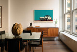 Paul Sinus Wandbild 120x80cm klassischer Sportwagen Illustration retro Auto Kunst modernes Fahrzeug Poster stilvolle Wanddekoration für Wohnzimmer Büro Garage