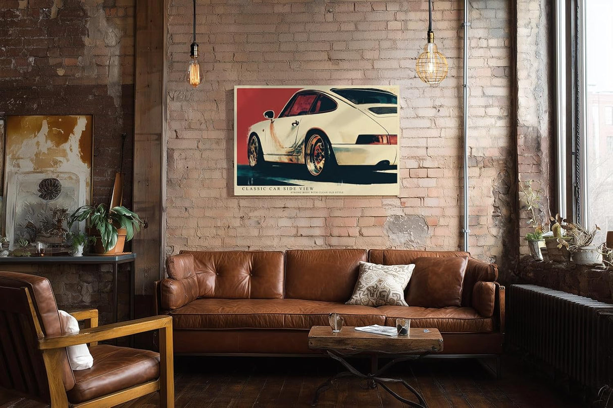 Paul Sinus Wandbild 120x80cm klassischer Sportwagen Retro Stil moderne Auto Kunst Kunstdruck stilvolle Wanddekoration fuer Wohnzimmer Büro Garage Auto Liebhaber