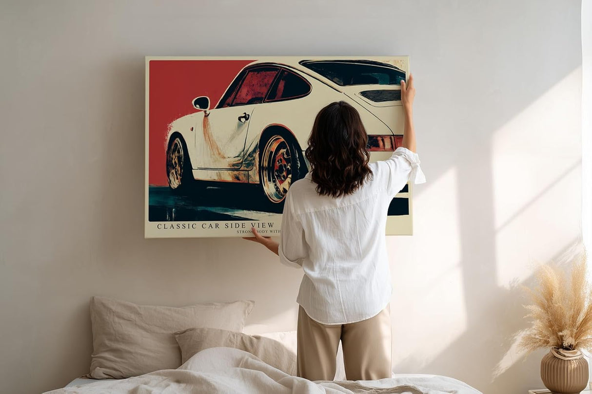 Paul Sinus Wandbild 120x80cm klassischer Sportwagen Retro Stil moderne Auto Kunst Kunstdruck stilvolle Wanddekoration fuer Wohnzimmer Büro Garage Auto Liebhaber