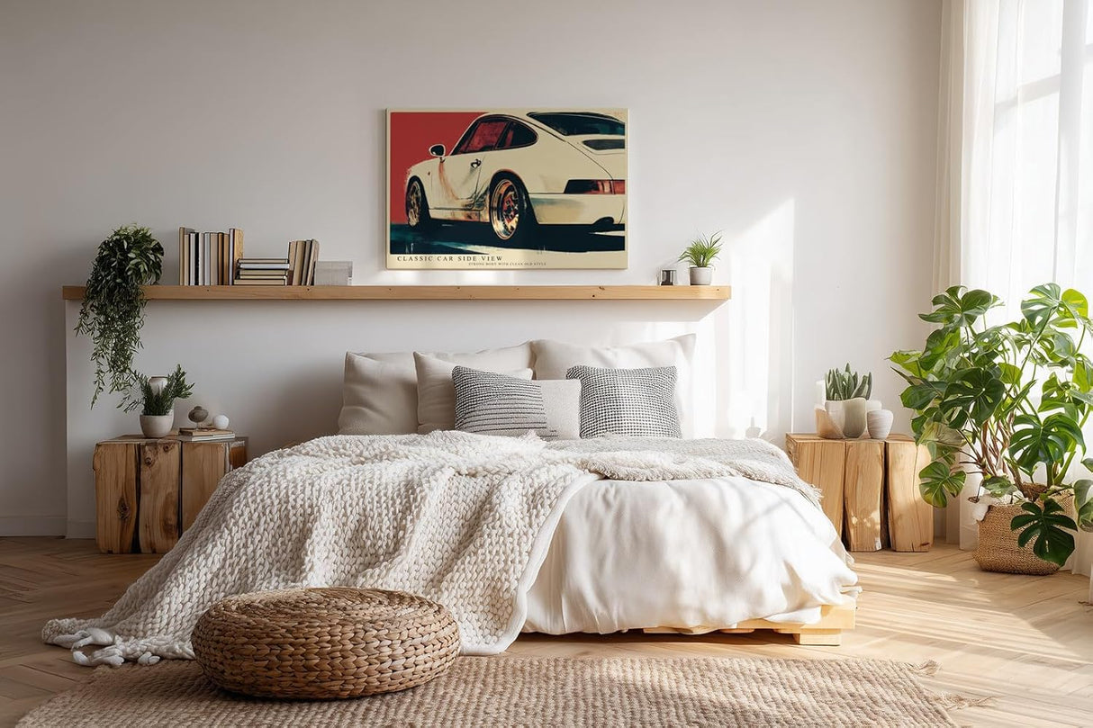Paul Sinus Wandbild 120x80cm klassischer Sportwagen Retro Stil moderne Auto Kunst Kunstdruck stilvolle Wanddekoration fuer Wohnzimmer Büro Garage Auto Liebhaber