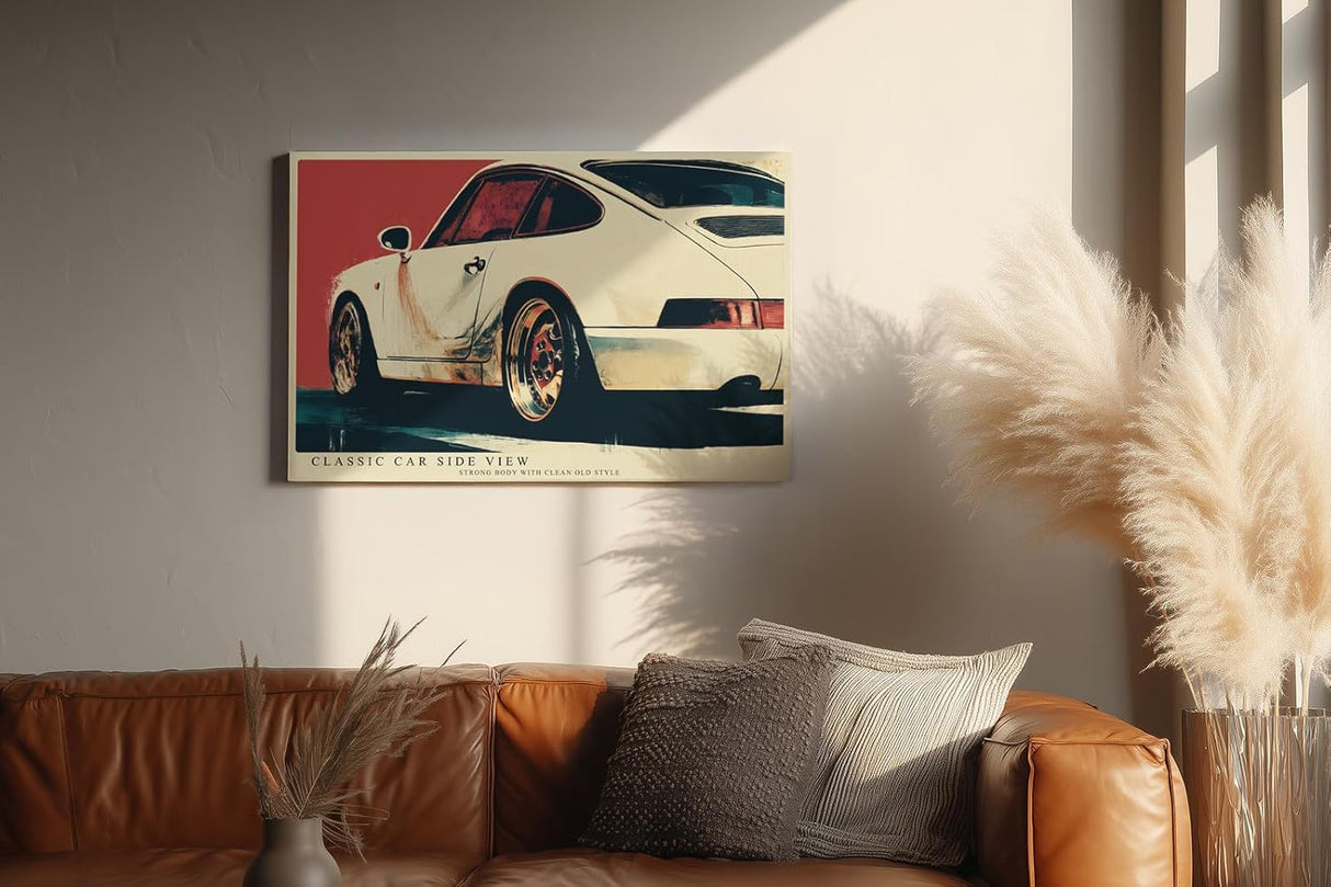 Paul Sinus Wandbild 120x80cm klassischer Sportwagen Retro Stil moderne Auto Kunst Kunstdruck stilvolle Wanddekoration fuer Wohnzimmer Büro Garage Auto Liebhaber