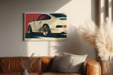 Paul Sinus Wandbild 120x80cm klassischer Sportwagen Retro Stil moderne Auto Kunst Kunstdruck stilvolle Wanddekoration fuer Wohnzimmer Büro Garage Auto Liebhaber