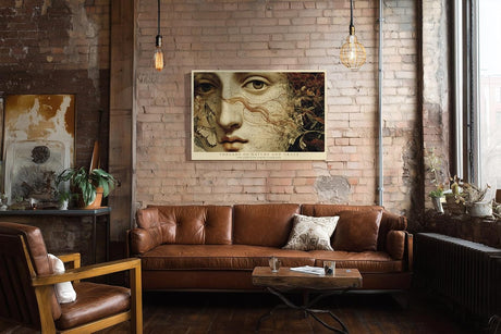 Paul Sinus Wandbild 120x80cm klassisches Frauenportrait Schmetterling Naturkunst vintage Stil Kunstdruck grosses Wandbild 120x80cm elegante Wanddekoration fuer Wohnzimmer Büro