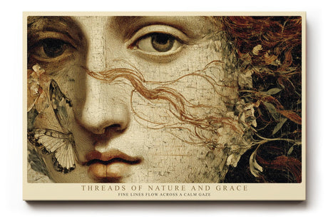 Paul Sinus Wandbild 120x80cm klassisches Frauenportrait Schmetterling Naturkunst vintage Stil Kunstdruck grosses Wandbild 120x80cm elegante Wanddekoration fuer Wohnzimmer Büro