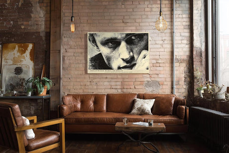 Paul Sinus Wandbild 120x80cm Klassisches Maennerportraet Schwarz Weiss Punktkunst Stilvolles Portrait Kunstbild fuer Wohnzimmer Büro und Galerie