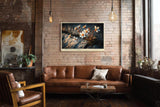 Paul Sinus Wandbild 120x80cm kleine weisse Blumen auf Felsen Naturfotografie warmes Sonnenlicht botanisches Naturmotiv stilvolle Wanddekoration fuer Wohnzimmer Büro