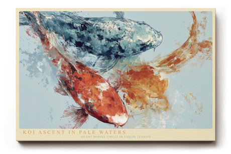 Paul Sinus Wandbild 120x80cm Koi Ascent in Pale Waters Japanische Koi Fische Abstrakte Wasser Kunst fuer Wohnzimmer Schlafzimmer und Büro