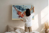 Paul Sinus Wandbild 120x80cm Koi Ascent in Pale Waters Japanische Koi Fische Abstrakte Wasser Kunst fuer Wohnzimmer Schlafzimmer und Büro