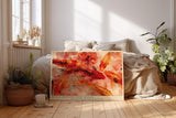 Paul Sinus Wandbild 120x80cm Koi Fische Blumen asiatische Kunst moderne Wasser Illustration Wanddekoration Wohnzimmer Schlafzimmer