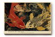 Paul Sinus Wandbild 120x80cm Koi Fische im Dunklen Wasser Japanische Kunst Gold Rot Abstrakte Asiatische Wanddekoration