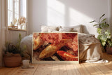 Paul Sinus Wandbild 120x80cm Koi Fische und Kirschblueten Japanische Natur Kunstmotiv Elegante Wasser Szene mit warmen Farben