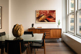 Paul Sinus Wandbild 120x80cm Koi Fische und Kirschblueten Japanische Natur Kunstmotiv Elegante Wasser Szene mit warmen Farben