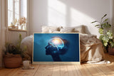 Paul Sinus Wandbild 120x80cm Kopf Silhouette Lichtenergie moderne spirituelle Kunst abstrakte Gedankenwelt Kunstdruck stilvolle Wanddekoration fuer Wohnzimmer Büro