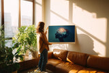 Paul Sinus Wandbild 120x80cm Kopf Silhouette Lichtenergie moderne spirituelle Kunst abstrakte Gedankenwelt Kunstdruck stilvolle Wanddekoration fuer Wohnzimmer Büro